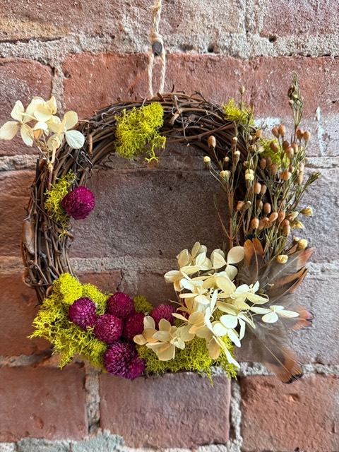 Magenta & Feather Wreath